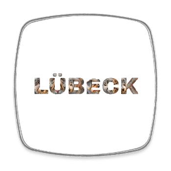 Lübeck Hund - Viereckiger Kühlschrankmagnet - Weiß - Vorne