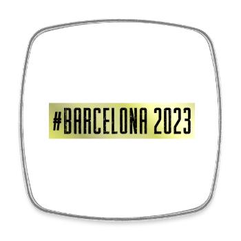 Barcelona 2023 - Viereckiger Kühlschrankmagnet - Weiß - Vorne
