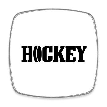 hockey - Viereckiger Kühlschrankmagnet - Weiß - Vorne