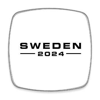 Schweden 2024 - Viereckiger Kühlschrankmagnet - Weiß - Vorne