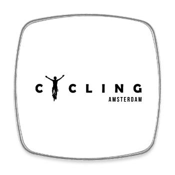 Cycling Amsterdam Europe - Viereckiger Kühlschrankmagnet - Weiß - Vorne