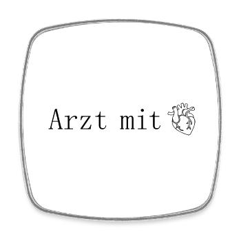 Arzt mit Herz - Viereckiger Kühlschrankmagnet - Weiß - Vorne