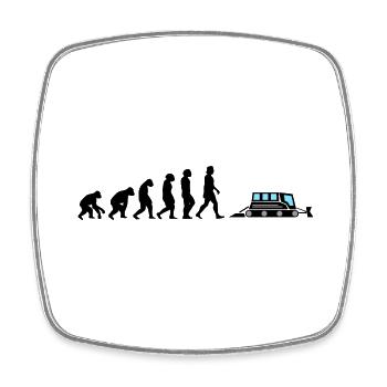 Snow groomer black Evolution snow groomers - Square fridge magnet - white - Front