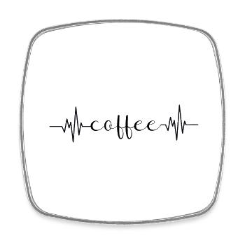 Heartbeat Coffee - Mein Herz schlägt für Kaffee - Viereckiger Kühlschrankmagnet - Weiß - Vorne