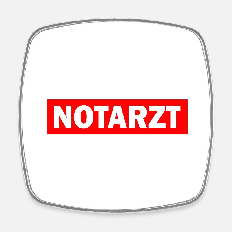 Notarzt - Viereckiger Kühlschrankmagnet - Weiß