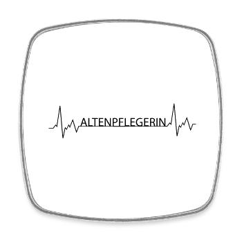 Herzschlag Altenpflegerin - Viereckiger Kühlschrankmagnet - Weiß - Vorne