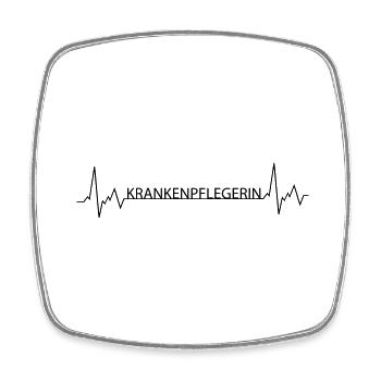 Herzschlag Krankenpflegerin - Viereckiger Kühlschrankmagnet - Weiß - Vorne