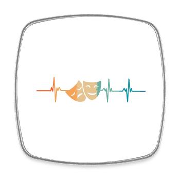 Heartbeat Theater Schauspieler - Viereckiger Kühlschrankmagnet - Weiß - Vorne