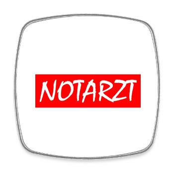 Notarzt - Viereckiger Kühlschrankmagnet - Weiß - Vorne