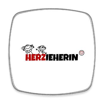 Herzieherin - Viereckiger Kühlschrankmagnet - Weiß - Vorne