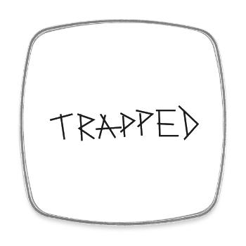 Trapped punk schriftzug schwarz - Viereckiger Kühlschrankmagnet - Weiß - Vorne