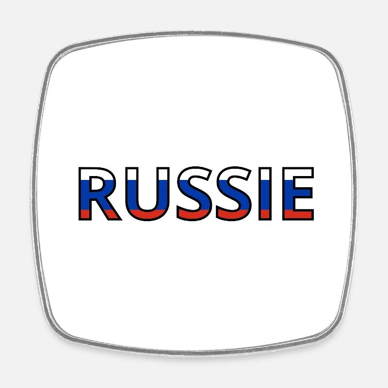 Drapeau russie - Magnet carré - blanc