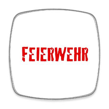Feiern mit der Feuerwehr - Viereckiger Kühlschrankmagnet - Weiß - Vorne