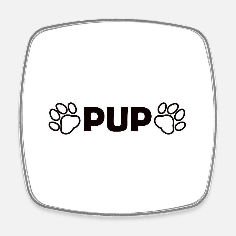 Pattes de chiot - Magnet carré - blanc