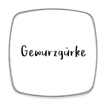 Versprecher Gewurzgürke Fun Logo Text - Viereckiger Kühlschrankmagnet - Weiß - Vorne