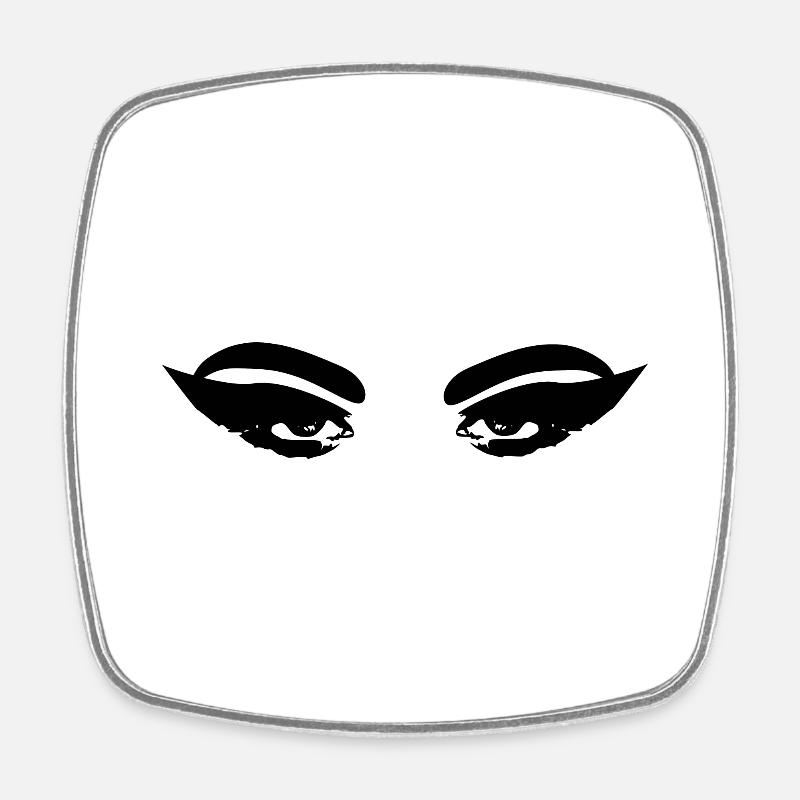 Black eyes - Square fridge magnet - white