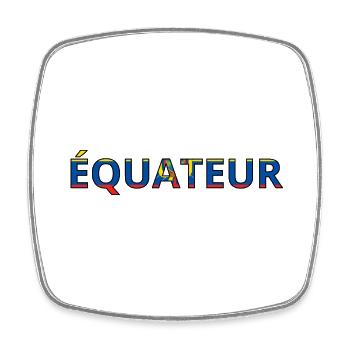 Flag of Ecuador - Square fridge magnet - white - Front