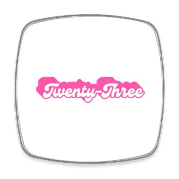 Twenty-Three Birthday - 23rd Birthday Retro Pink - Square fridge magnet - white - Front