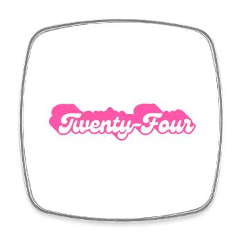 Twenty-Four Birthday - 24th Birthday Retro Pink - Square fridge magnet - white - Front