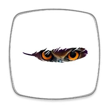 Owlfeather - Viereckiger Kühlschrankmagnet - Weiß - Vorne