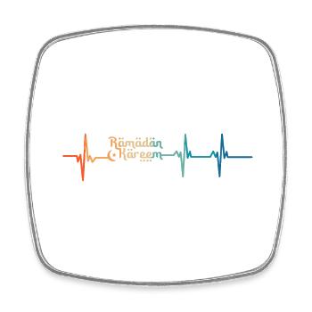 Ramadan Kareem Heartbeat - Square fridge magnet - white - Front