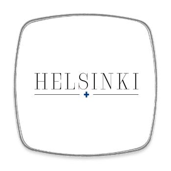 Helsinki T-Shirt: Design, Natur, Eleganz - Viereckiger Kühlschrankmagnet - Weiß - Vorne