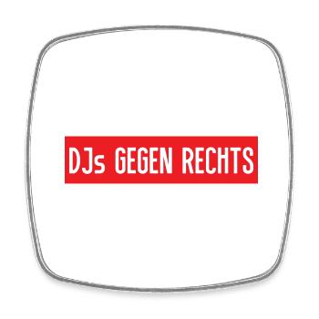 DJs gegen rechts - Viereckiger Kühlschrankmagnet - Weiß - Vorne