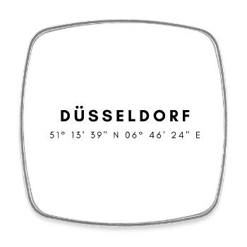 Dusseldorf coordinates - Square fridge magnet - white - Front