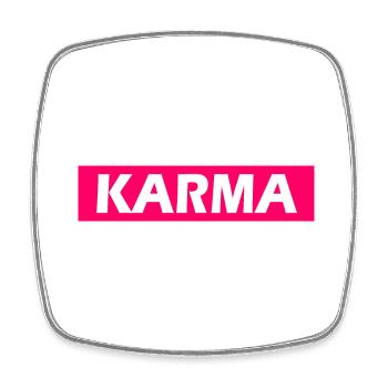 Karma - Square fridge magnet - white - Front