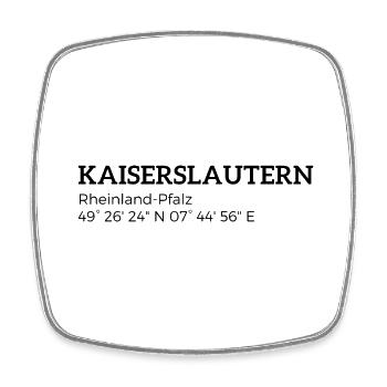 Kaiserslautern Rhineland-Palatinate coordinates - Square fridge magnet - white - Front