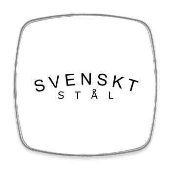 Schwedischer Stahl - Viereckiger Kühlschrankmagnet - Weiß - Vorne