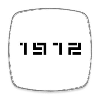 Année de naissance Anniversaire Né(e) en 1972 - Magnet carré - blanc - Devant