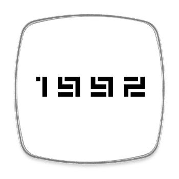 Année de naissance Anniversaire Né(e) en 1992 - Magnet carré - blanc - Devant