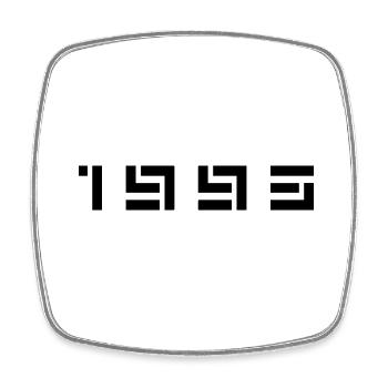 Année de naissance Anniversaire Né(e) en 1993 - Magnet carré - blanc - Devant