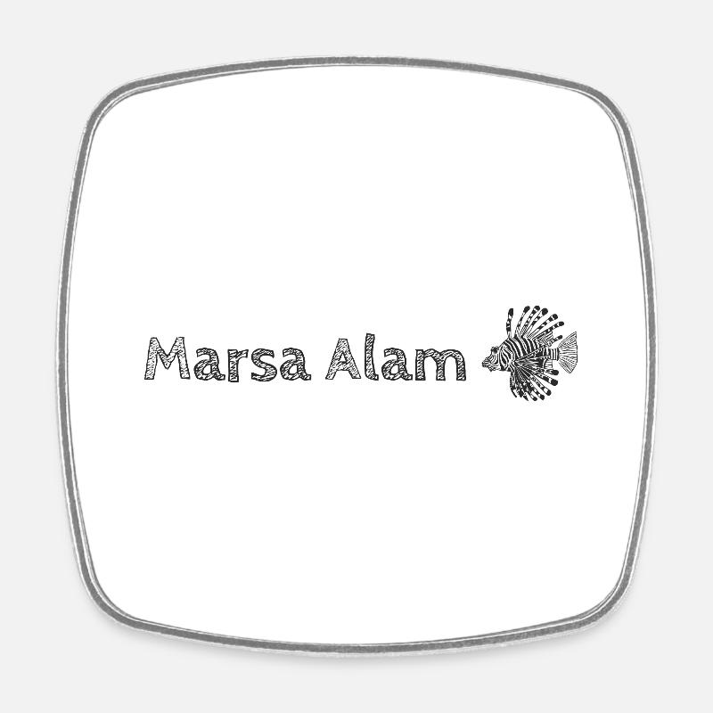 Marsa Alam - Egypt - with lionfish - Square fridge magnet - white