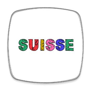 SUISSE. PAYS. GENEVE. HUMOUR. DRAPEAU. GENEVE - Magnet carré - blanc - Devant