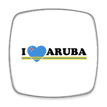 I love Aruba - Dutch Caribbean - Oranjestad - Square fridge magnet - white - Front