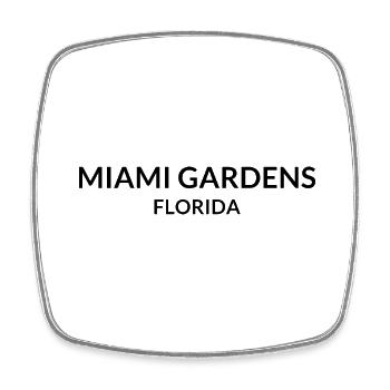 Miami Gardens Florida USA - Viereckiger Kühlschrankmagnet - Weiß - Vorne