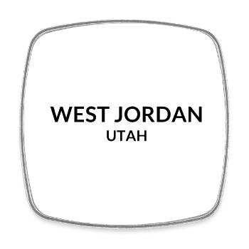 West Jordan, Utah, USA - Square fridge magnet - white - Front