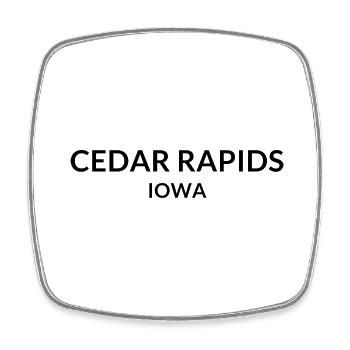 Cedar Rapids Iowa USA - Viereckiger Kühlschrankmagnet - Weiß - Vorne