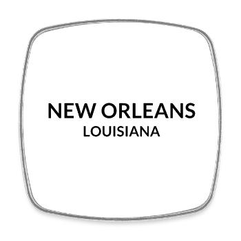 New Orleans Louisiana USA - Viereckiger Kühlschrankmagnet - Weiß - Vorne