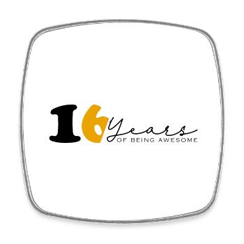 Vintage 2008 Funny 16 Year Old Bday Men Women - Square fridge magnet - white - Front