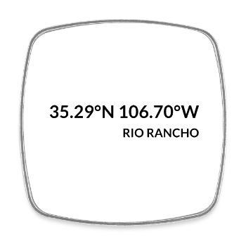 Rio Rancho New Mexico USA Coordinates - Square fridge magnet - white - Front