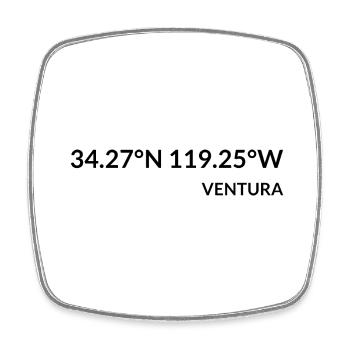 Ventura, California, United States Coordinates - Square fridge magnet - white - Front
