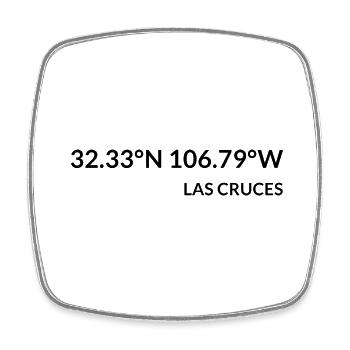 Las Cruces New Mexico USA Coordinates - Square fridge magnet - white - Front