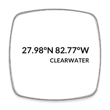 Coordonnées de Clearwater, Floride, États-Unis - Magnet carré - blanc - Devant