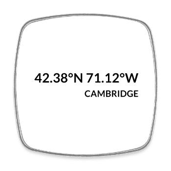Cambridge, Massachusetts, United States Coordinates - Square fridge magnet - white - Front