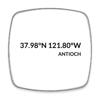 Antioch California USA Koordinaten - Viereckiger Kühlschrankmagnet - Weiß - Vorne