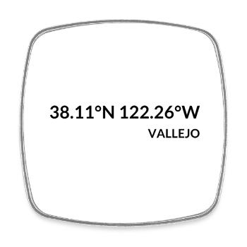 Vallejo, California, United States Coordinates - Square fridge magnet - white - Front