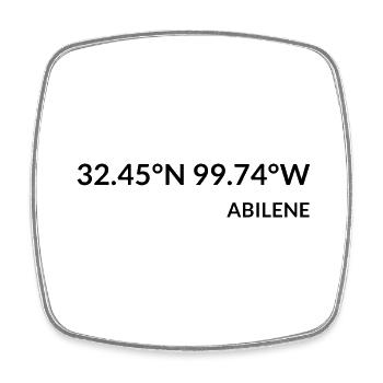 Abilene, Texas, États-Unis Coordonnées - Magnet carré - blanc - Devant